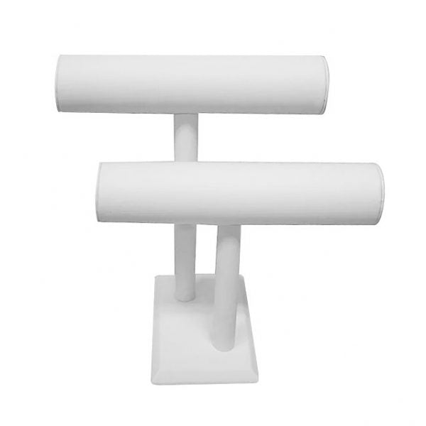 2-Tier Jewelry Stand Bracelet Bar White