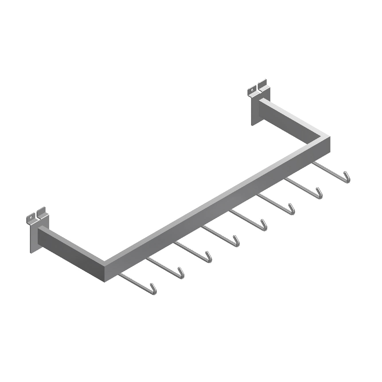 CHROME BELT/TIE BAR FOR SLATWALL