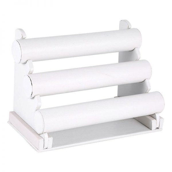 Présentoir à bracelets à 3 barres – Blanc