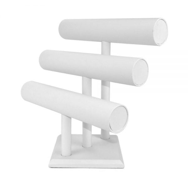 3-Tier Jewelry Stand Bracelet Bar - White