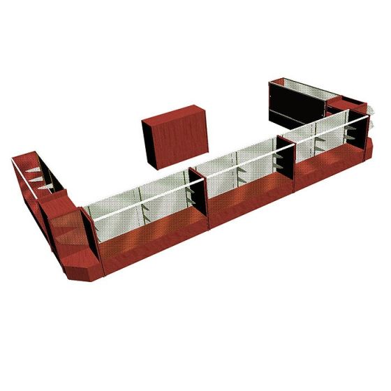 U Shaped Check Out Glass Showcase Counter
