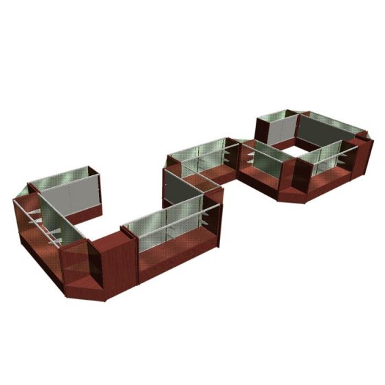 S-Shaped Kiosk Display Glass Showcases