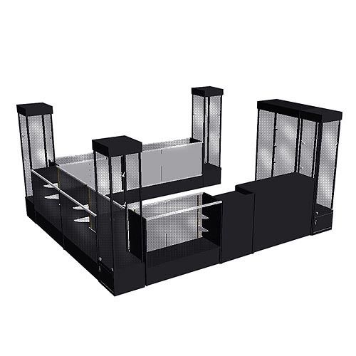 Showcase Kiosk With 5 Display Towers