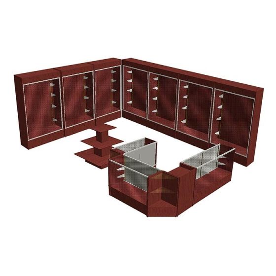 Showcase Kiosk with 7 Wall Display Towers Combination