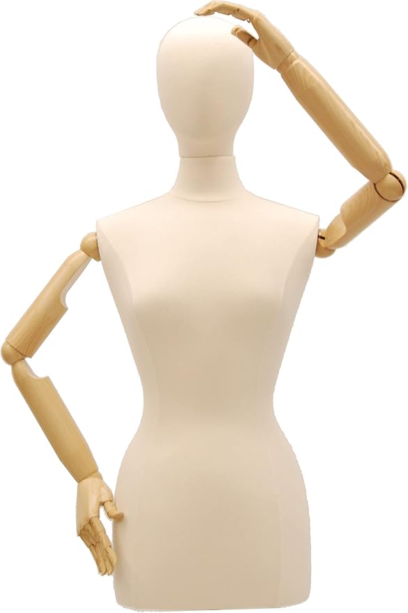SDJF-F6/8BKARM / Mannequin de couture en mousse pour femme, tailles 6-8