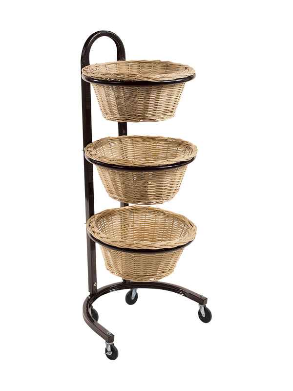 Paniers ronds en osier à 3 niveaux