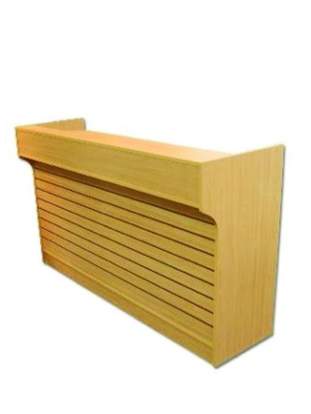Ledgetop Reception & Transaction Counter – Slatwall Front & Storage | Multiple Sizes and Colors