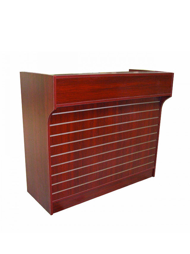 Ledgetop Reception & Transaction Counter – Slatwall Front & Storage | Multiple Sizes and Colors