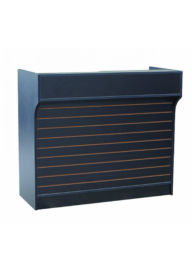 Ledgetop Reception & Transaction Counter – Slatwall Front & Storage | Multiple Sizes and Colors