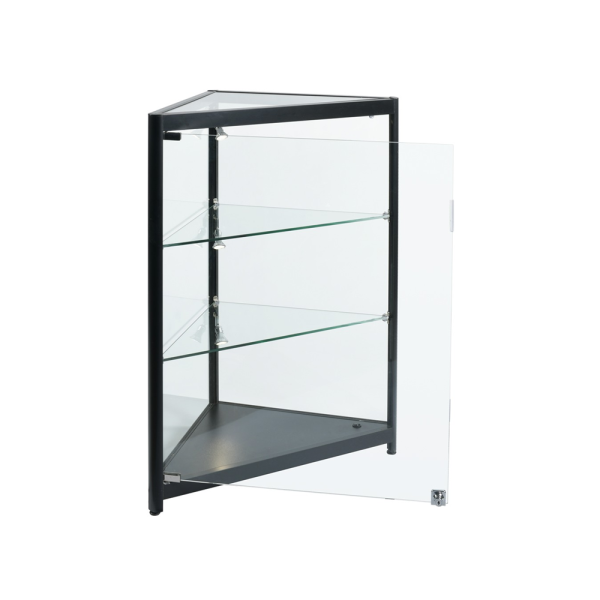 SDESC-CORBK-LED / Aluminum Corner Showcase