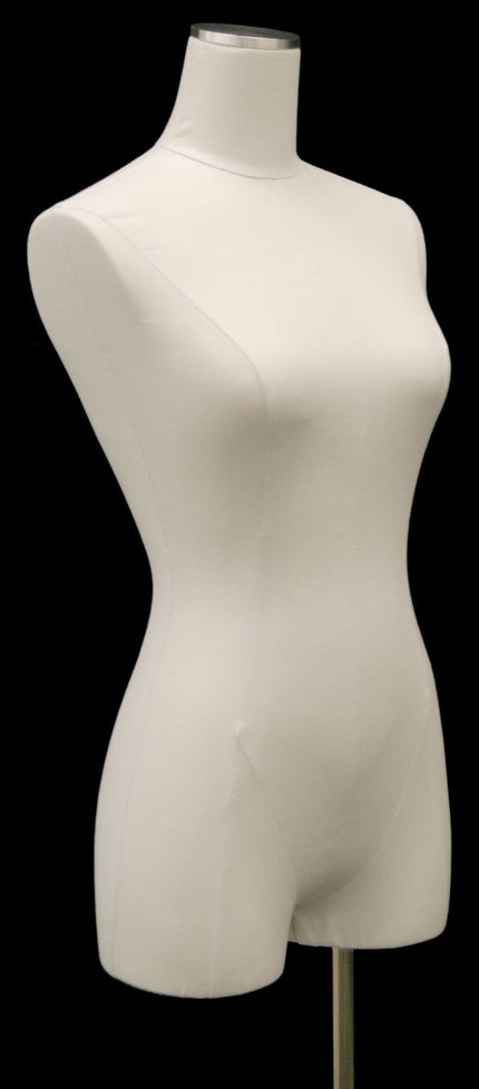 SDJF-F1WLWB / Linen Female Dress Form w/ Round or Rectangular Metal Base