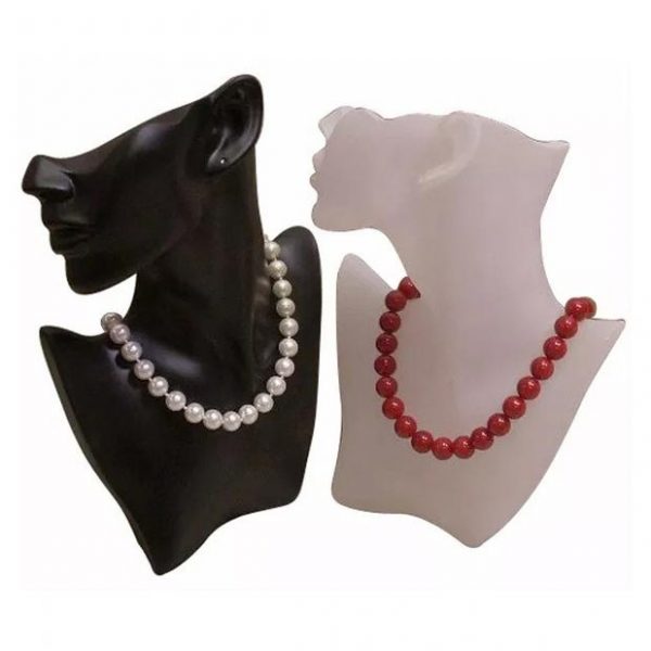 Présentoir à bijoux en fibre de verre – Demi-tête – Combo
