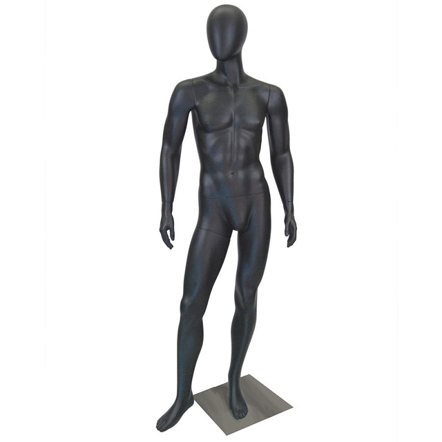 SDMD-GM53BK - Egghead Male Mannequin (Satin / Glossy Black)