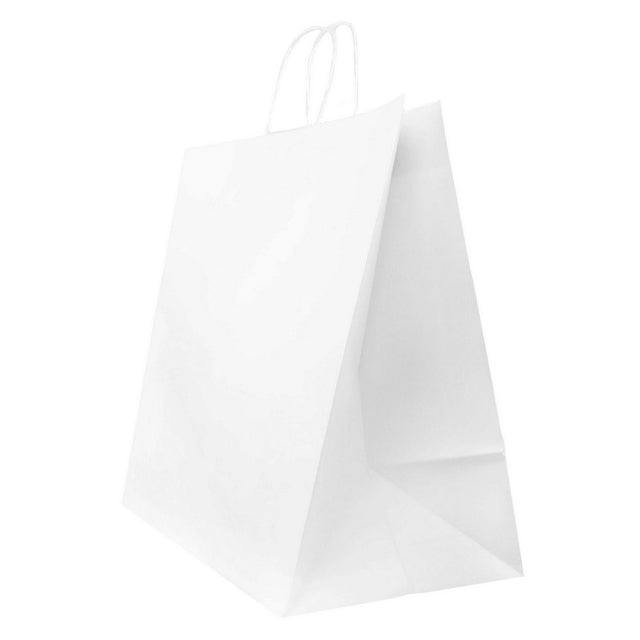 Recycled Kraft Paper Bags Twisted Paper Handles White