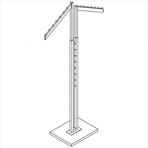 SDR24/25 - 2 VOIES AVEC TUBE RECTANGULAIRE ET 2 BRAS INCLINÉS