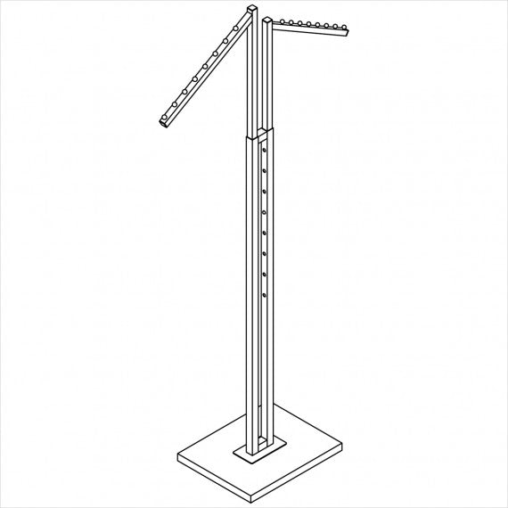 SDR24/25 - 2 VOIES AVEC TUBE RECTANGULAIRE ET 2 BRAS INCLINÉS