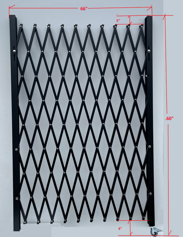Folding Security Gate - 60" H x 66" W | Black or White