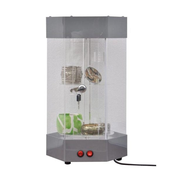 Rotatable Hexagon Acrylic Display Tower Case Small