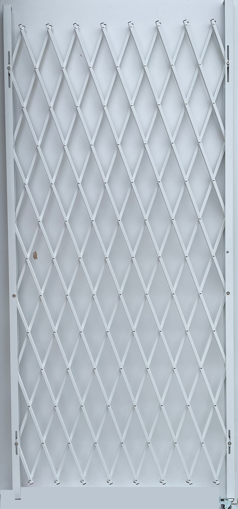 Folding Security Gate - 96" H x 60" to 120" W | Black and White