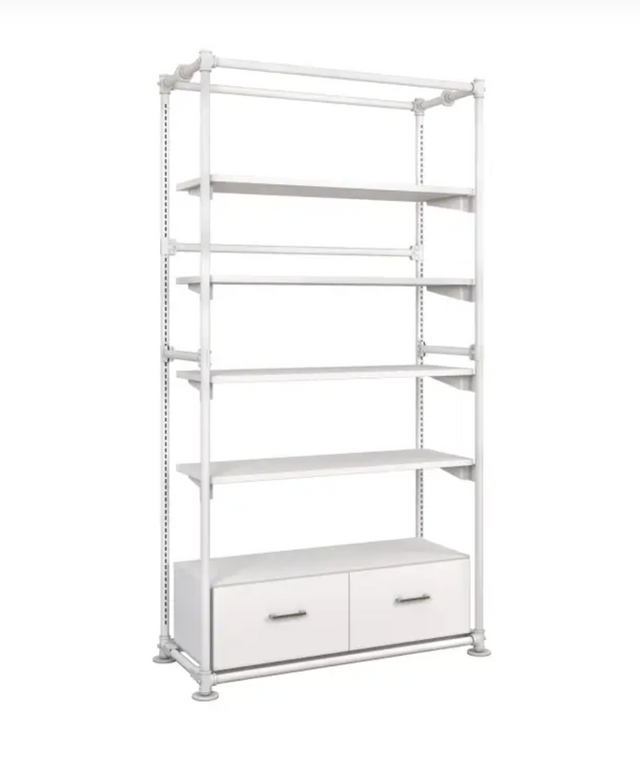Pipeline Freestanding Kit With 4 Shelves and Drawers