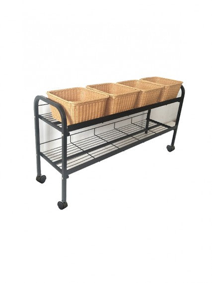 2-Tier Wicker Basket Display