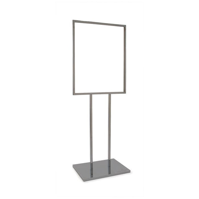 22" X 28" Bulletin Sign Holder W/ Extra-heavy Raised Base - Chrome