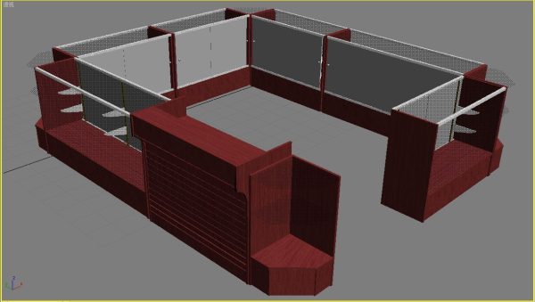 Display Showcases Combination w/Slatwall Counter