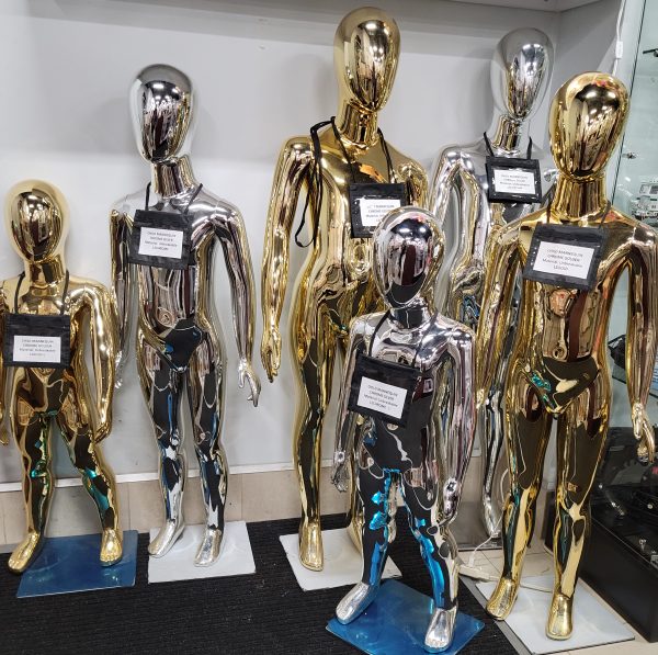 Child Mannequin - Gold & Chrome