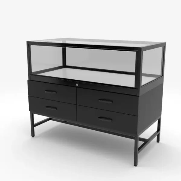 Deluxe Glass Showcase Display Cabinet w/Storage