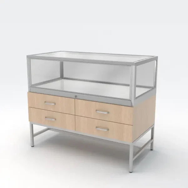 Deluxe Glass Showcase Display Cabinet w/Storage