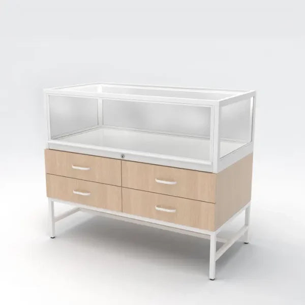 Deluxe Glass Showcase Display Cabinet w/Storage