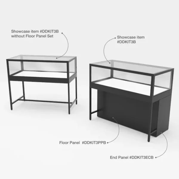 Privacy Panels for Deluxe Glass Showcase Display Cabinet
