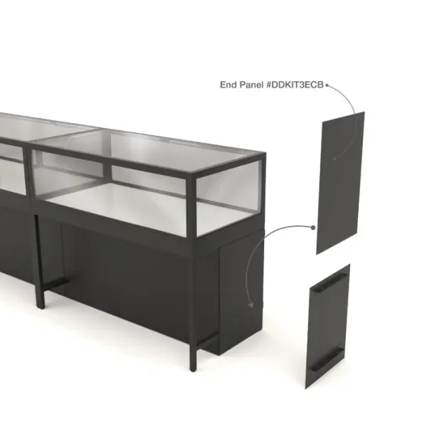 Privacy Panels for Deluxe Glass Showcase Display Cabinet