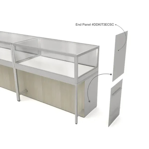 Privacy Panels for Deluxe Glass Showcase Display Cabinet