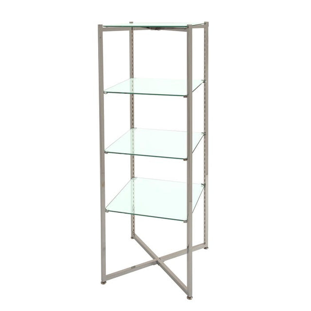 Folding Glass Tower With Chrome Finish