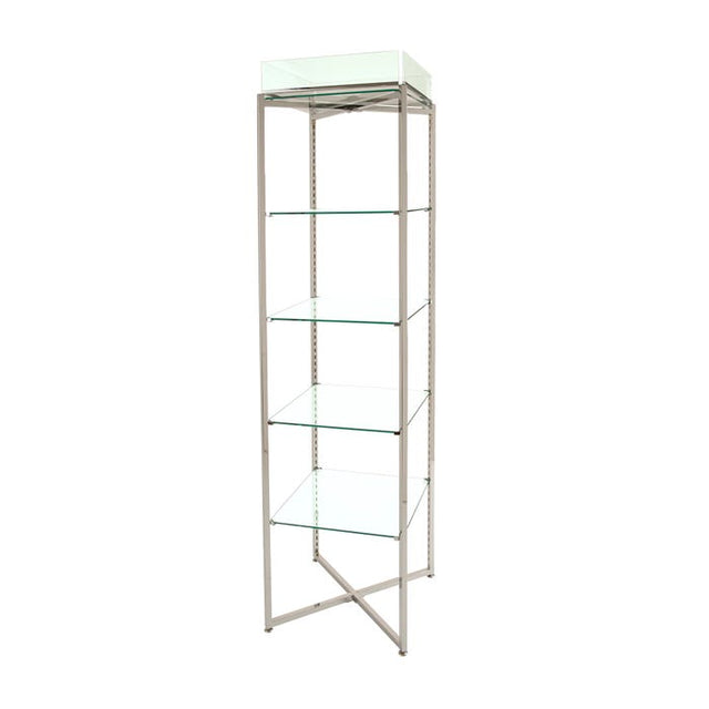 Folding Glass Tower With Chrome Finish