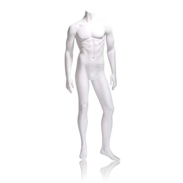 Male Mannequin - HEADLESS, Arms by SIDE, Left Leg Slightly Forward