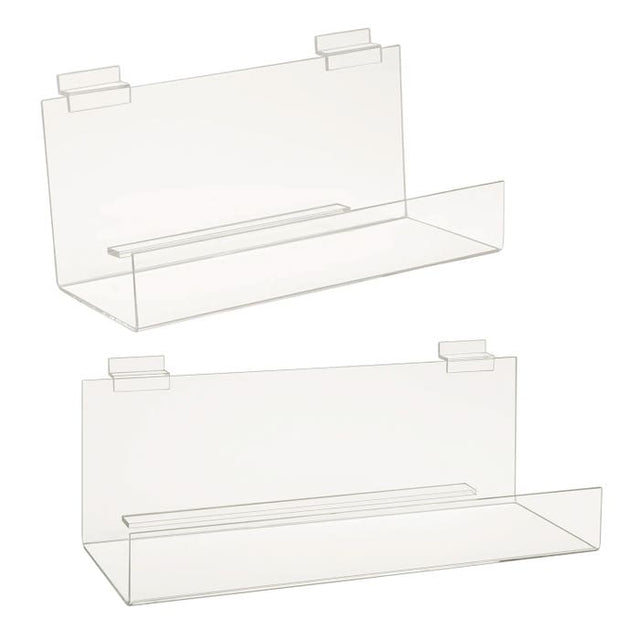 Acrylic Book Shelf With 2" Lip for Slatwall
