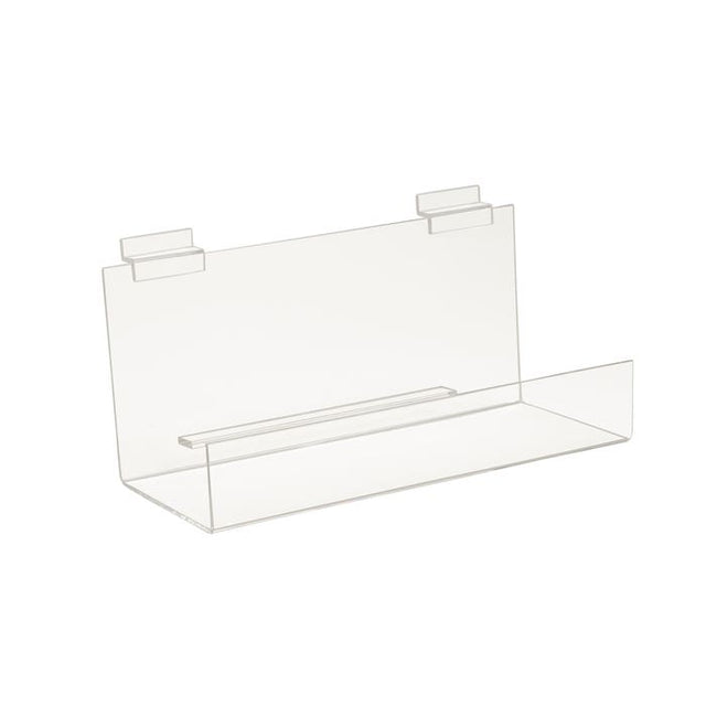Acrylic Book Shelf With 2" Lip for Slatwall