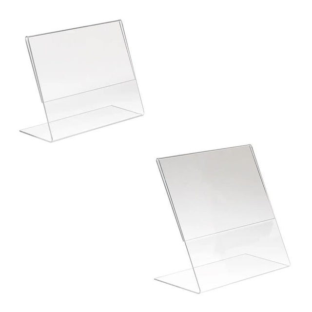 Acrylic Slantback Sign Holders for Counter Tops
