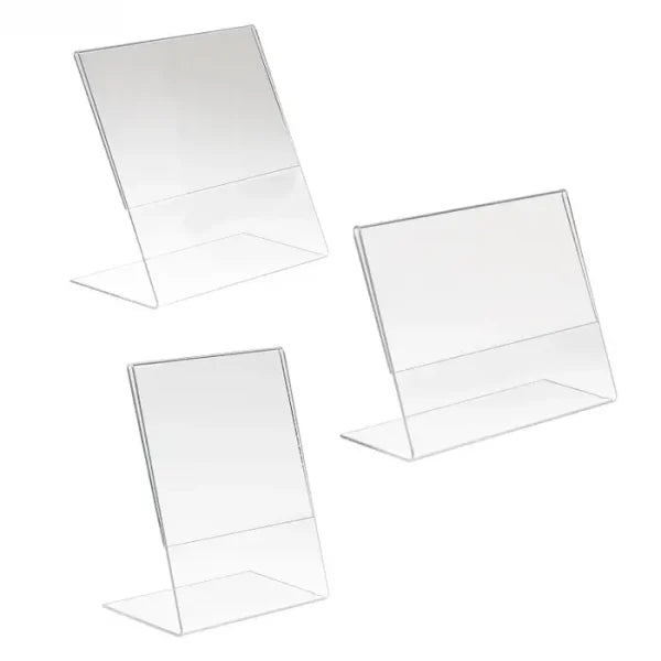 Acrylic Slant-Back Sign Holders for Countertop
