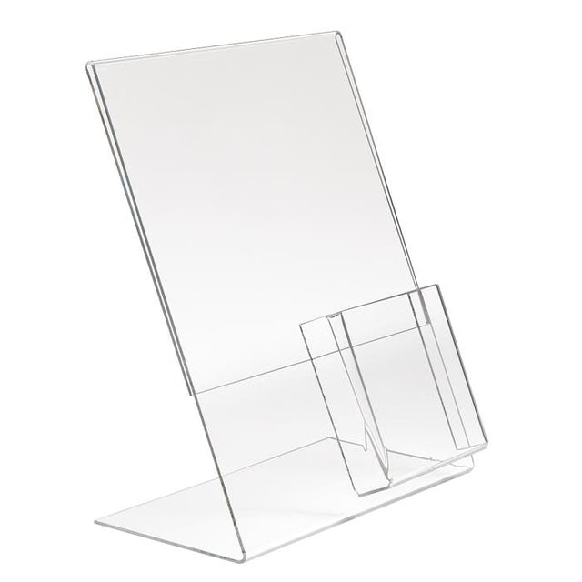 8-1/2"W X 11"H Acrylic Slantback W/ 4" Pocket for Counter Top