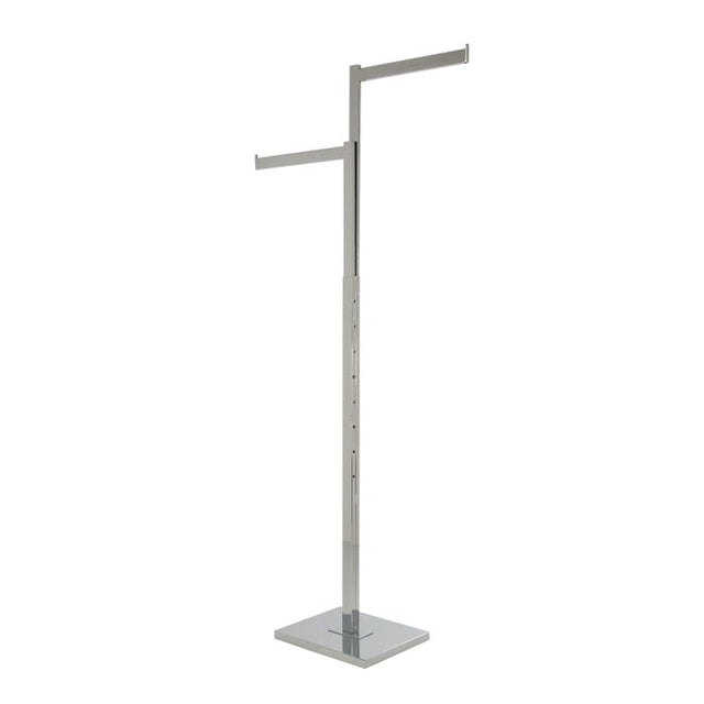 2-WAY Garment Rack With Straight Arms - Rectangular Tubing Uprights