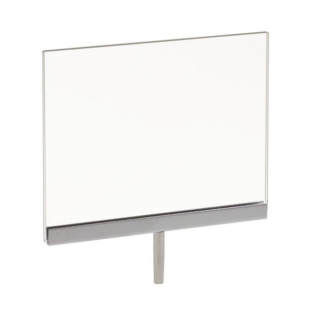 Acrylic Sign Holder With Chrome Channel and Welded Swedge Stem