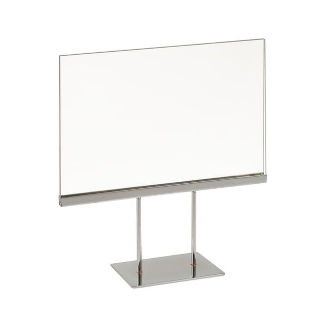 Countertop Acrylic Sign Holder With Chrome Base
