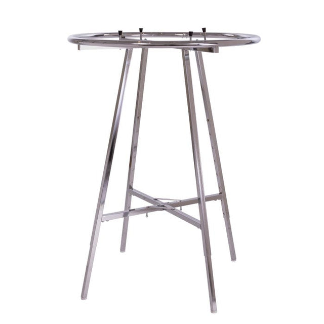 36'' Diameter Round Folding Rack With Round Tubing Rail- Chrome