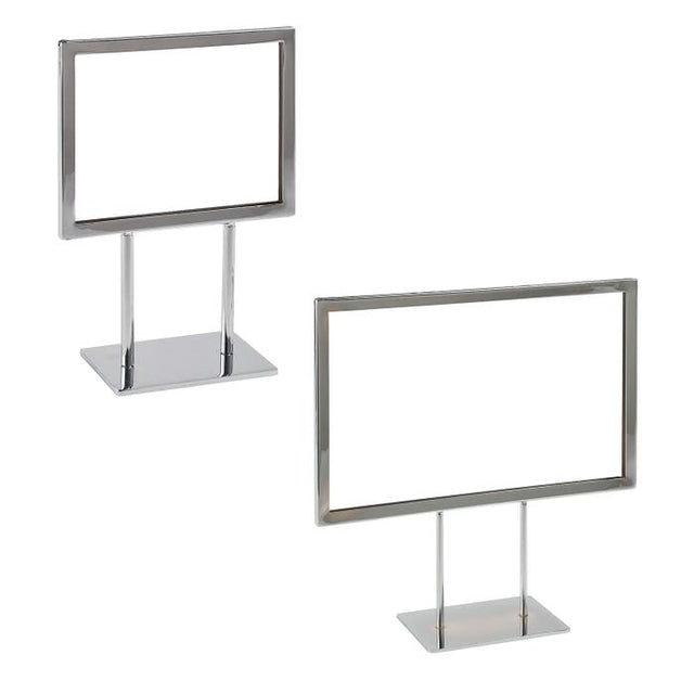 Metal Sign Holder With Mitered Corners With Flat Base