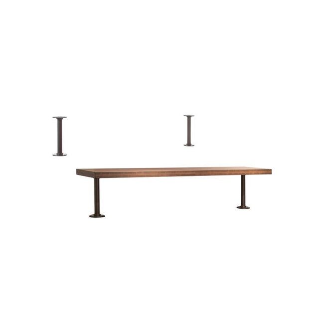 Pipeline Nesting Table Topper - Dark Brown Woodgrain Top