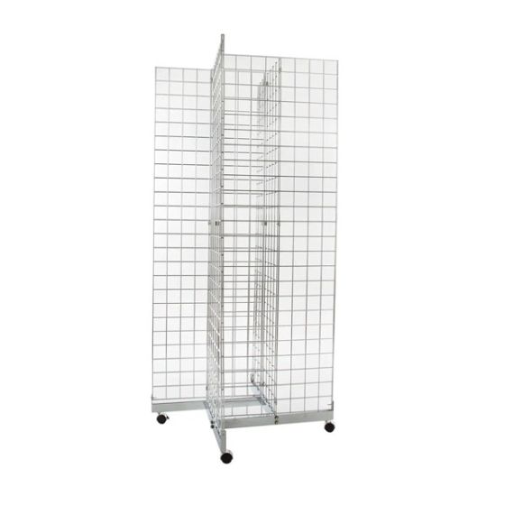 Gridwall Gondola Display – 4-Way Pinwheel Style