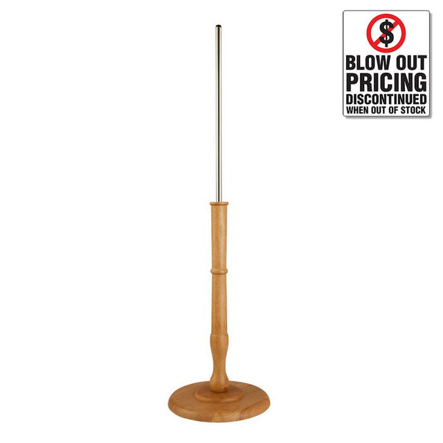 Round Wood Base With 7/8" Upright - Natural Finish